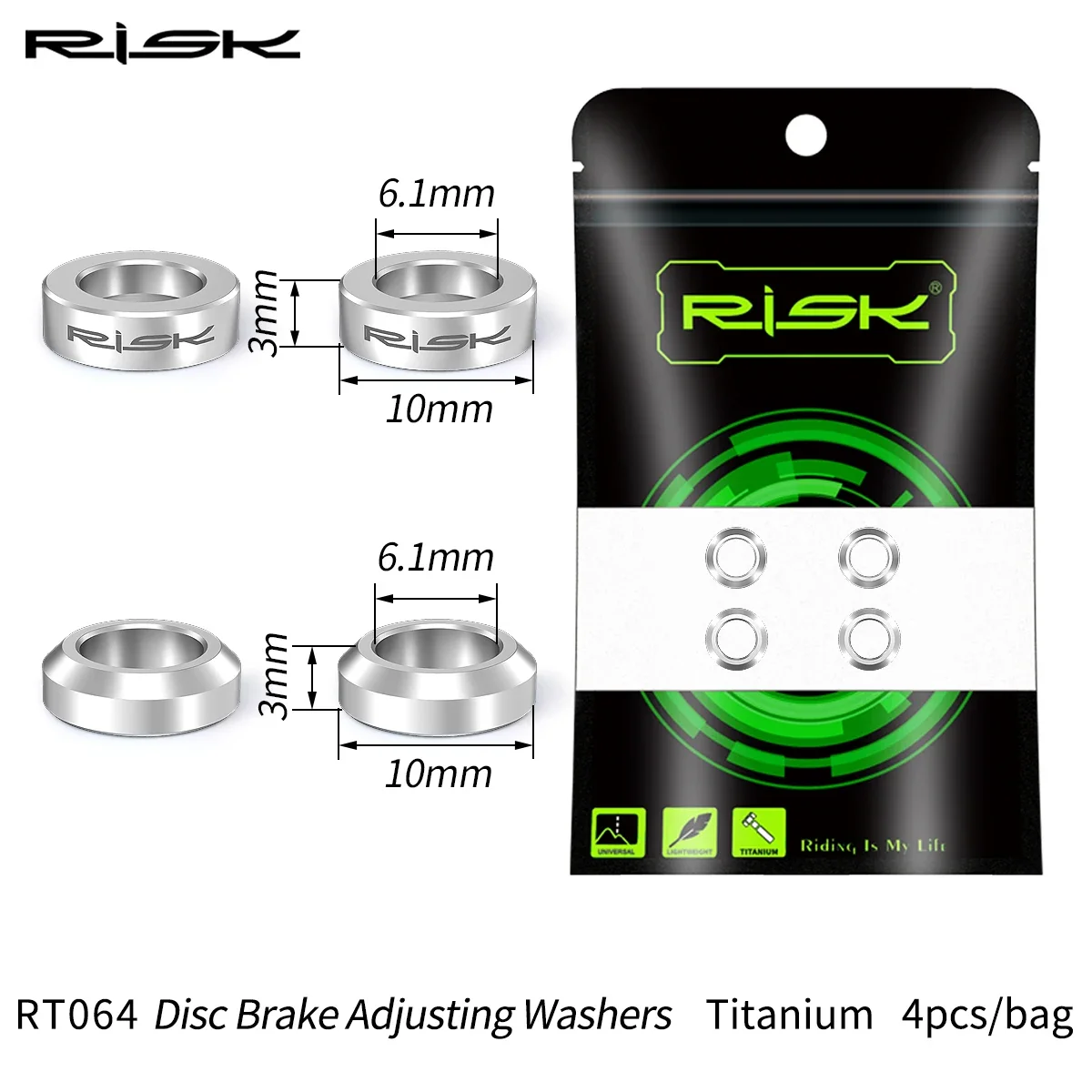 2 Pairs Risk Disc Brake Adjusting Concave and Convex Washer Brake Caliper Mount M6 Cone Spacer Bolt Titanium Alloy Gasket Screw: SKY BLUE