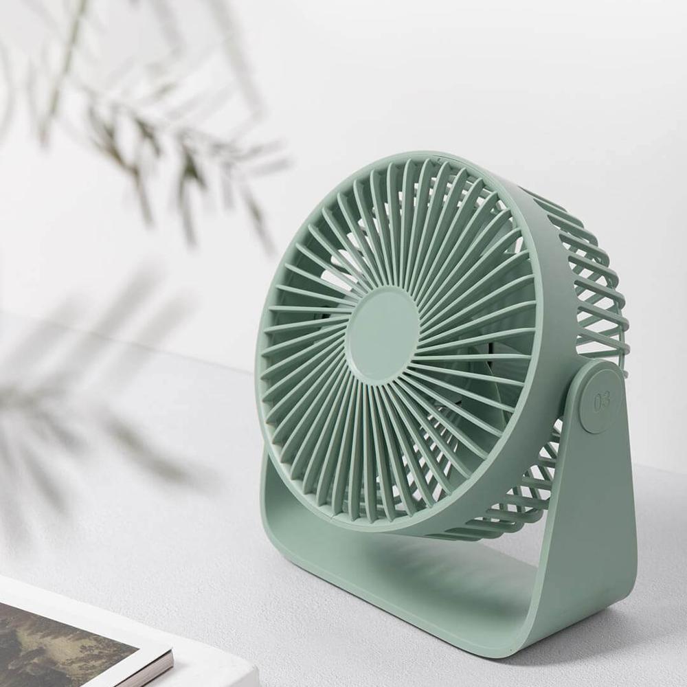Xiaomi Mijia Desk USB Cooler Portable Cooling Fan Mini All-round Rotation USB Air Fan Office Cool Fans Car Home Super Mute fan: Army Green