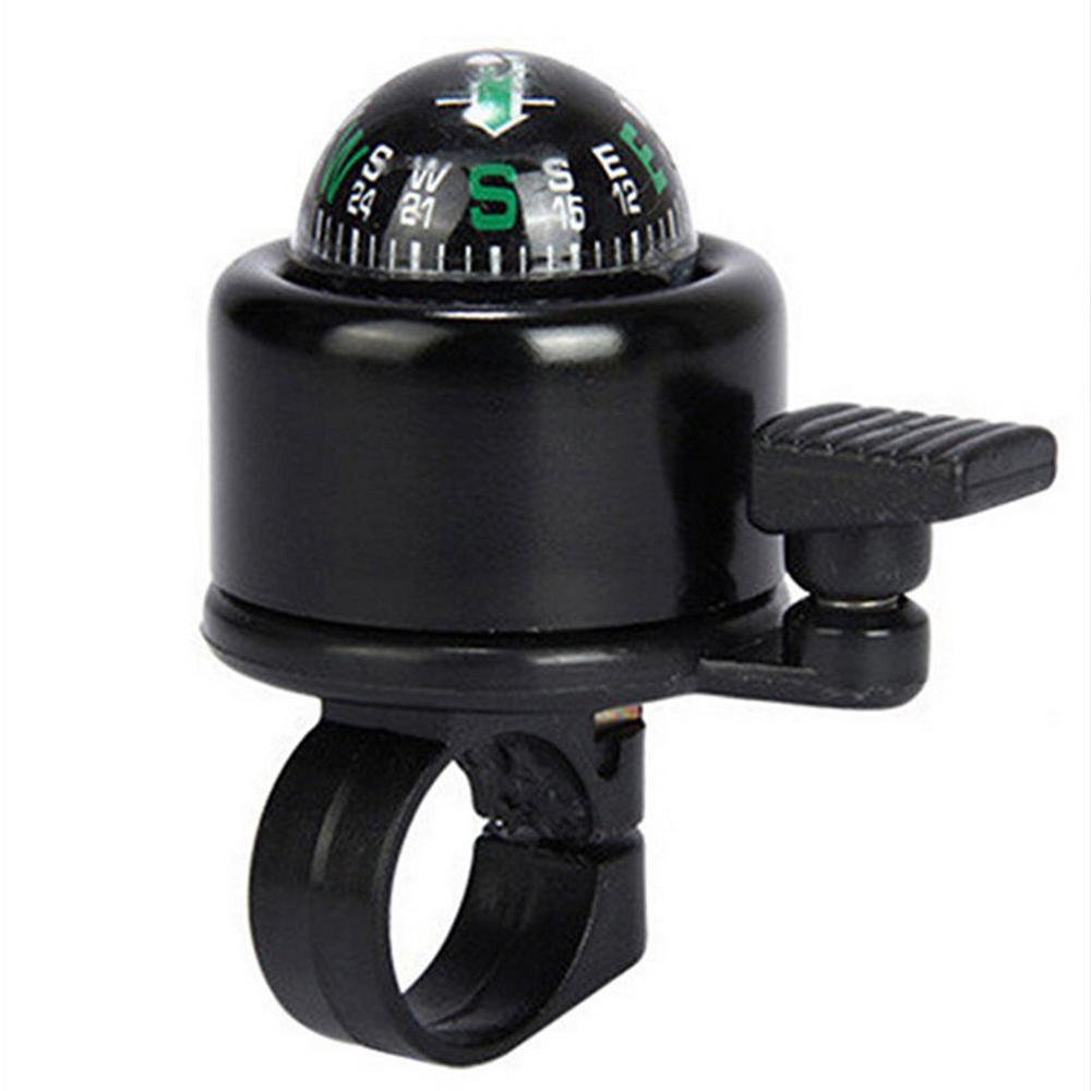 Anillo con brújula para manillar de deporte de ciclismo, 6 colores, bocina para bicicleta, accesorios para bicicleta: Black