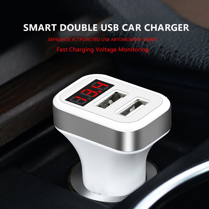 Autolader 2 Usb Output Snel Opladen Voor Mobiele Telefoon Usb Charger Voor Iphone 6/7/8/xs Xiaomi Voor Samsung Galaxy S8 S7 Huawei