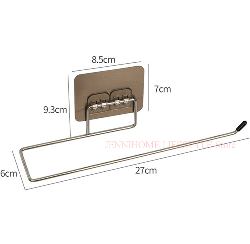 Lijm Wc Papierrolhouder Organizer Wall Mount Zwart Opslag Stand Keuken Badkamer Tissue Handdoek Dispenser Roestvrij: MULTI