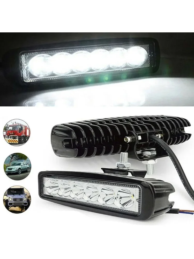 2PCS 18w 6 LED Auto Arbeit Licht DRL Scheinwerfer Hohe Helle Wasserdichte Auto Offroad SUV Lkw Scheinwerfer fahren Lampe 12V 24V 6000K