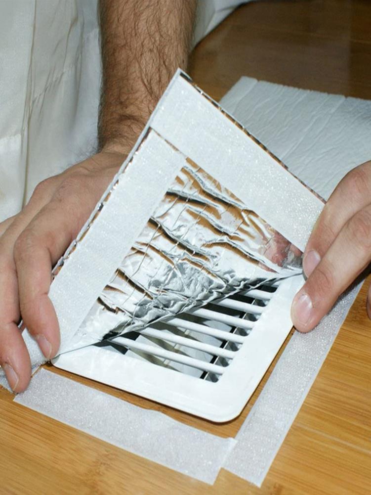 Attic Fan Cover Aluminum Film Shutter Seal Cover Attic Vent Insulation Sealer