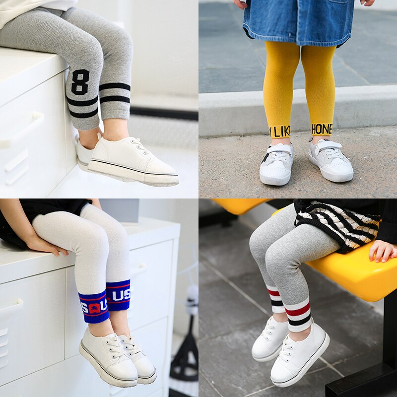 Piger leggings småbørn koreanske børn pige leggins strik baby leggings bomuld piger varme leggins pige skinny bukser forår