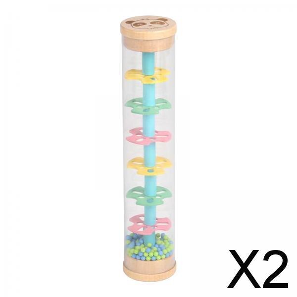 2xRain Sound Tube Fun Puzzle pioggia in legno Sound Bar suono colorato goccia di pioggia