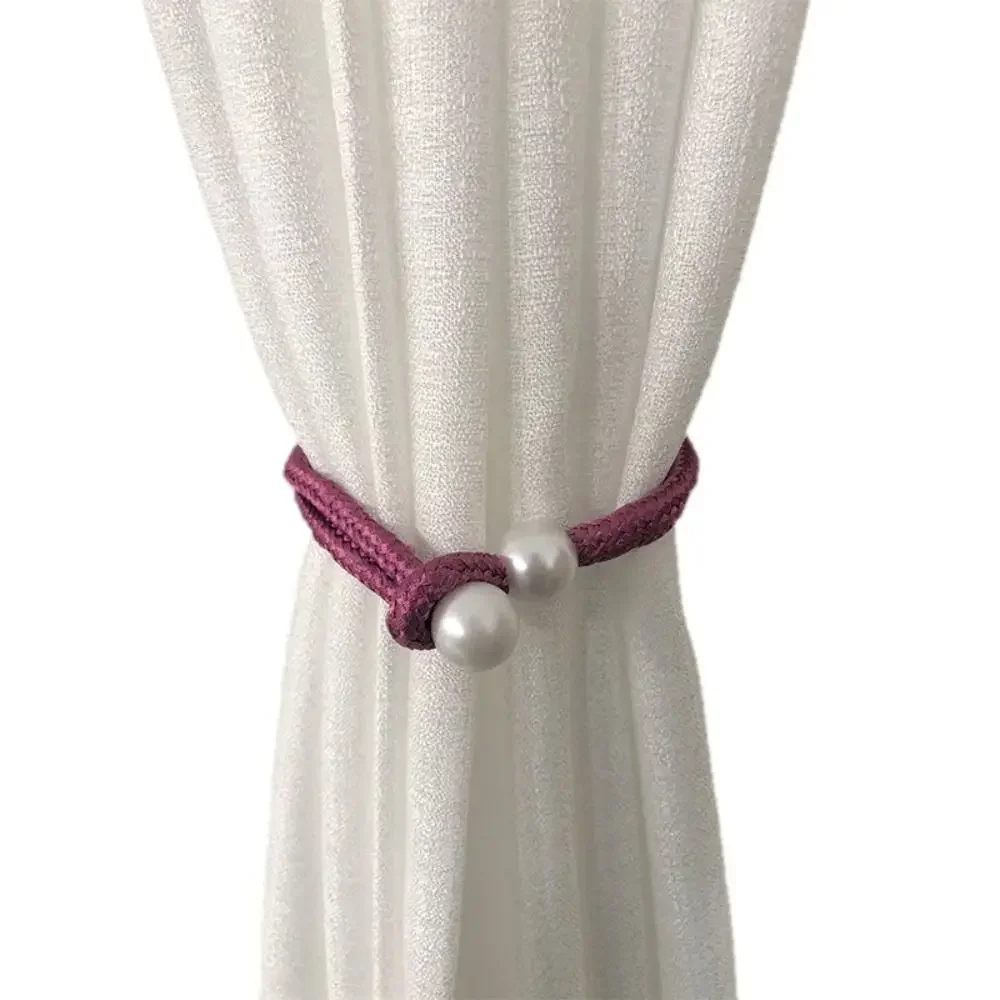 Luxury Style Small Pearl Curtain Clip Curtain Holders Tie Back Buckle Clips Hanging Ball Buckle Tie Back Curtain Decor Accessori: PURPLE