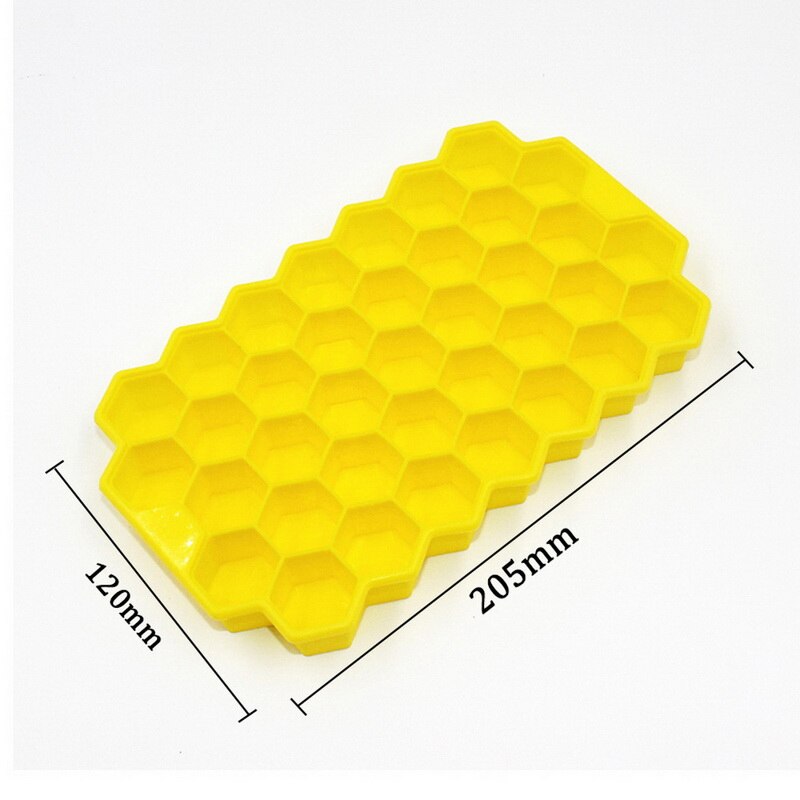 Cavity Ice Cube Tray Honeycomb Ice Cube Mold Food Grade Flexible Silicone Ice Molds for Whiskey Cocktail: yellow
