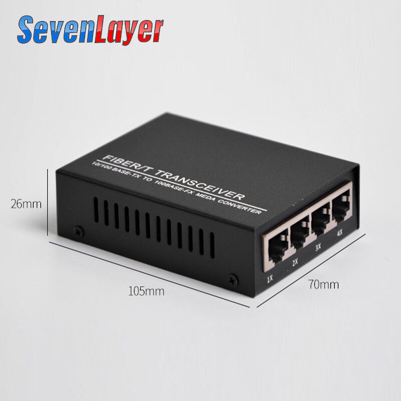 10/100/1000M 4 RJ45 1 SC Fast Ethernet switch Converter Ethernet Fiber Optical Media Converter fiber Port 1.25G