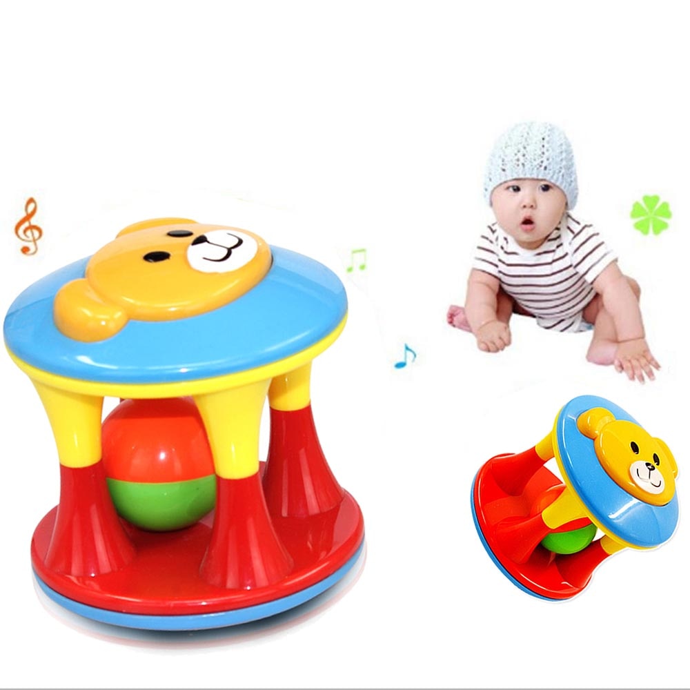 Baby Speelgoed Rammelaars Food Grade Tandjes Rammelaar Plastic Hand Bell Intelligentie Grijpen Tandvlees Baby Bijtring Hand Bell Rammelaar