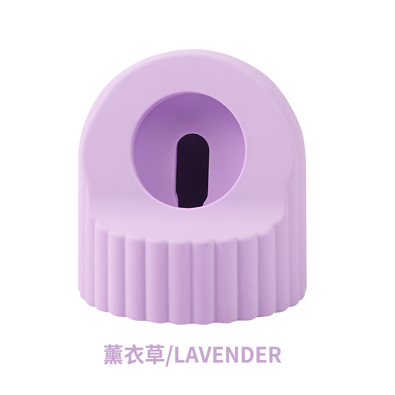 Soporte de cargador de silicona suave para Apple Watch Series 8, 7, 6, 5, 4, 3, 2, 1 SE, estación de carga Iwatch, accesorios de soporte de escritorio: Lila