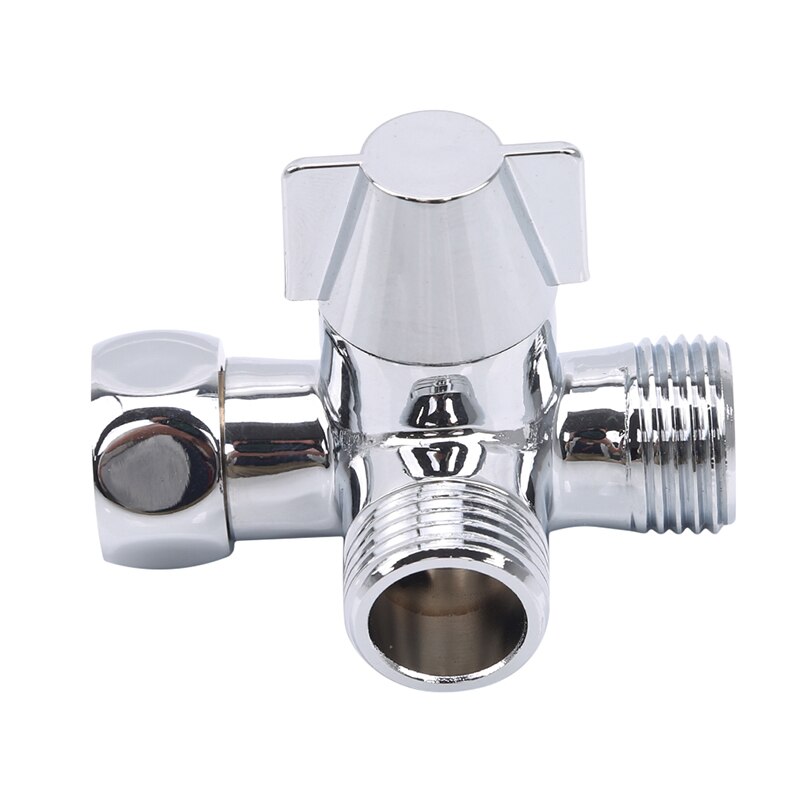 3 Way Shower Arm Diverter Valve For Hand Shower T-Valve Adapter Shut-Off Valve for Bathroom Attachment: Default Title