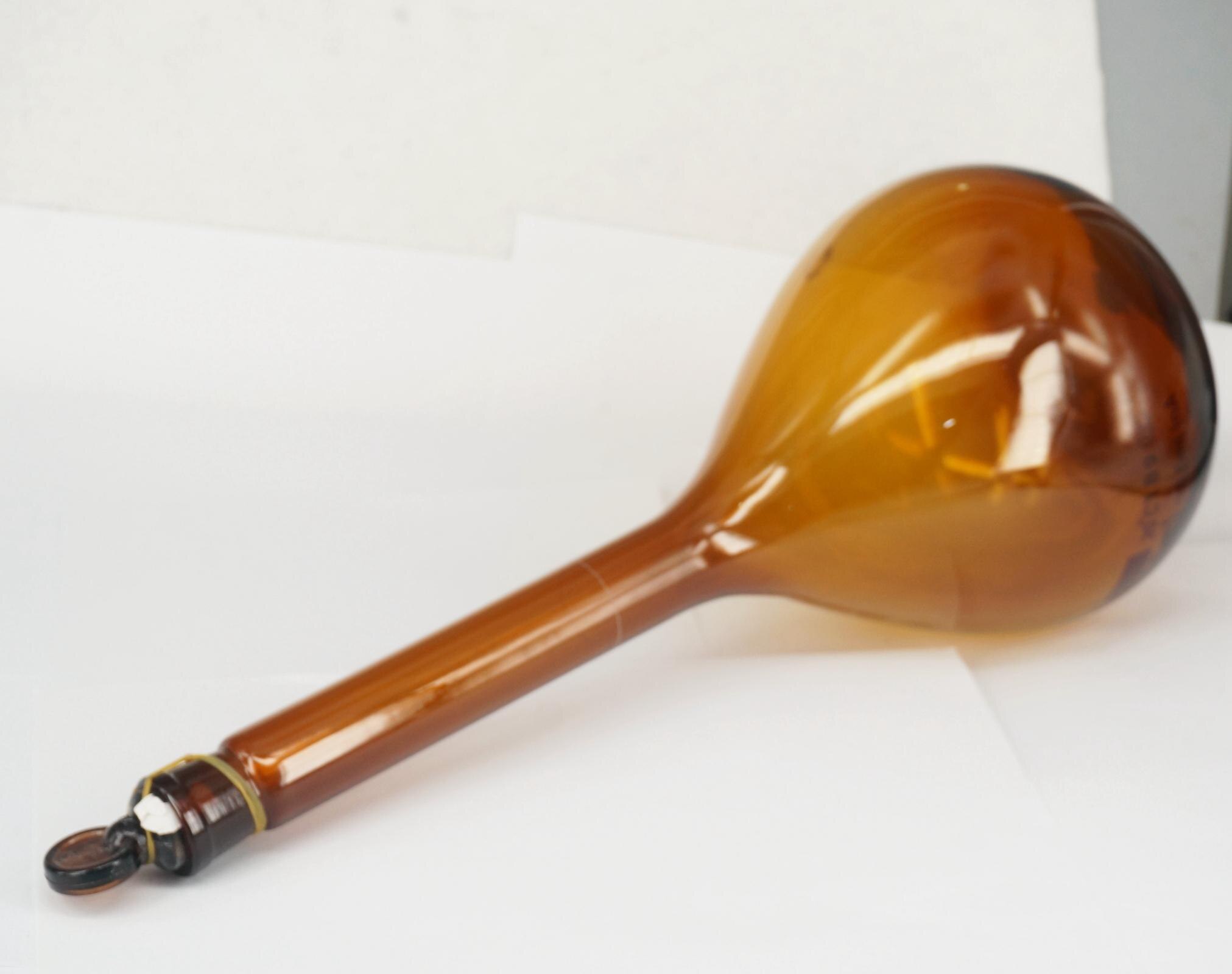 2000ml Graduated Labrotary Brown Glass Liquid Volumetric Flask with Glass Stopper