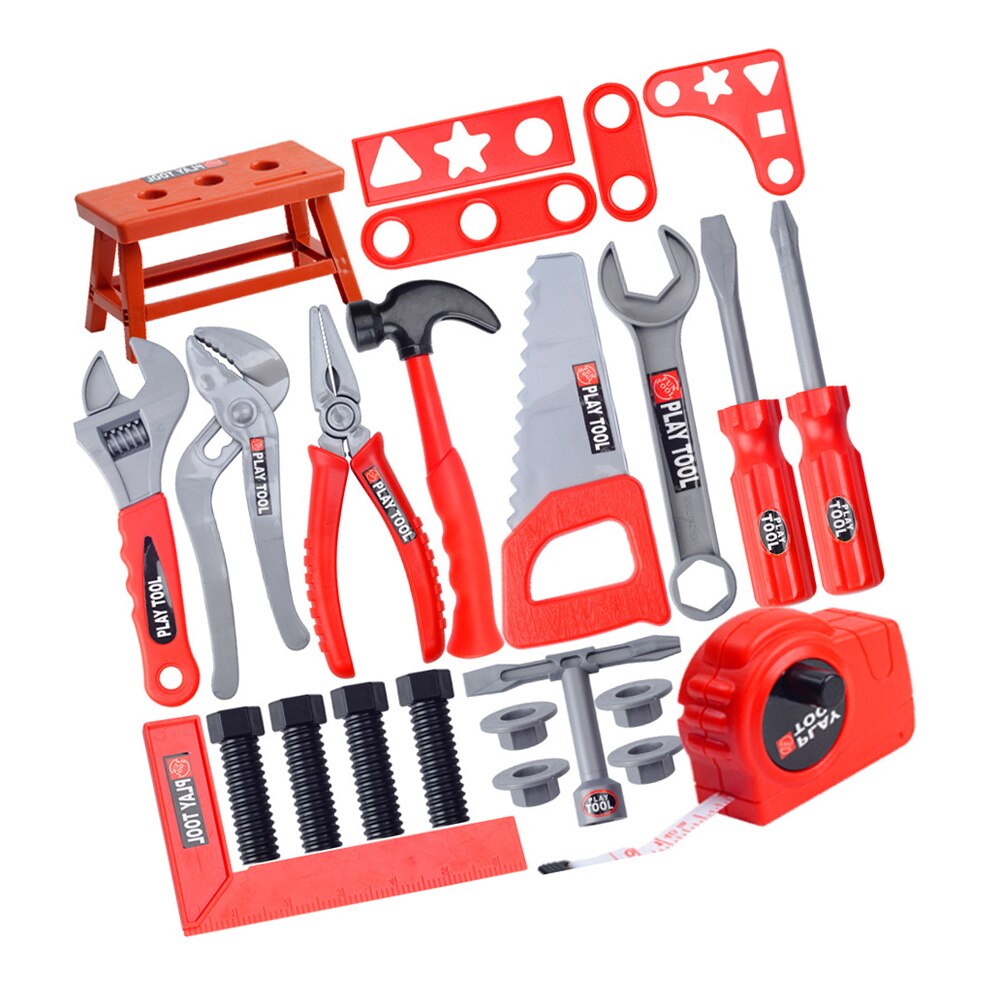 Multi-functional Tool Set Toddler Toy Box Workbench Sturdy Case Folds Easily Unisex 23*14*11cm 28Pcs /Set