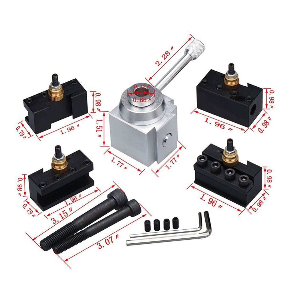 Mini porte-coupe en aluminium tour porte-outils changement rapide outil poteau Kit de vis ensemble barre d'alésage tournant face porte-clé