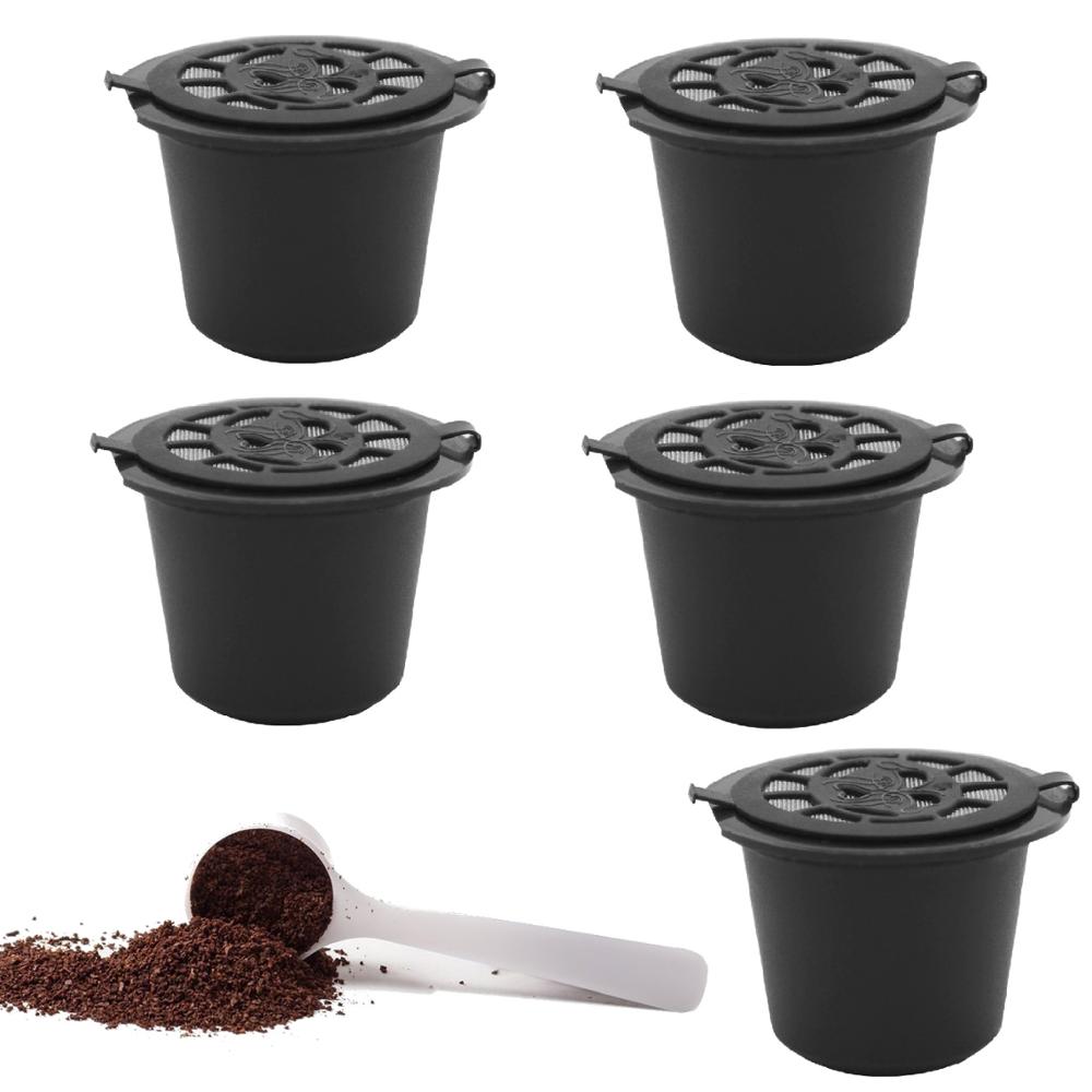 Capsulas para Cafetera Nespresso Reutilizables Rellenables Recargables de Cafe: 5 Cápsulas
