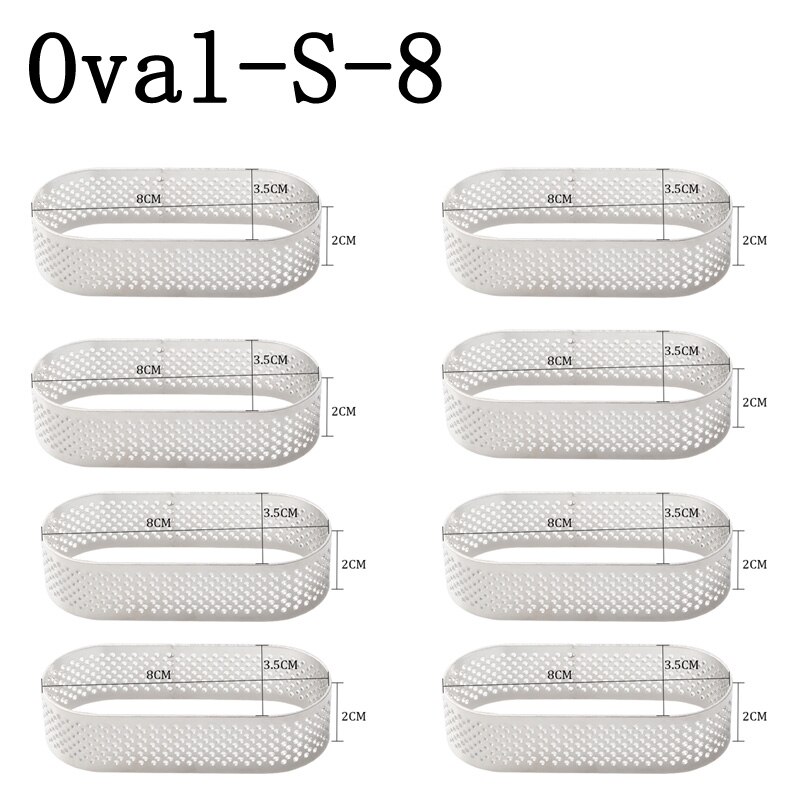 SHENHONG Oval Tartlet Molds French Dessert Mousse Fruit Pie Tart Ring Quiche Cake Mold au Citron Tarte Tatin Cheese Pan: Size S 8 Pieces