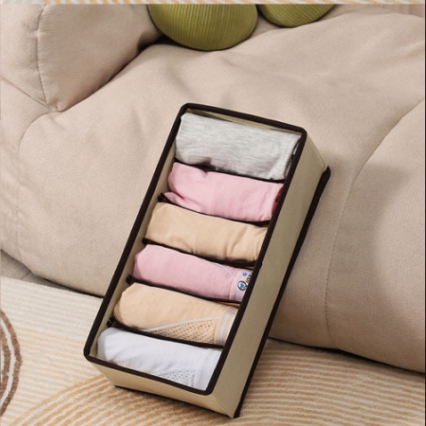 1PC 6/7/8/24 Compartment Underwear Organizer Bra Storage Box Closet Sock Folding Storage Drawer Home Bedroom tier lockers: black