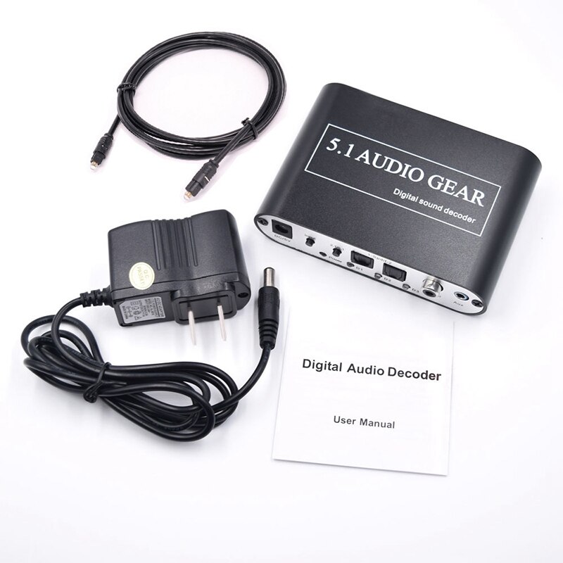 DTS AC3 Digital Audio Sound Decoder 5.1 to Analog Output Sound Decoder Amplifier Dolby 5.1 Audio Decoder EU Plug