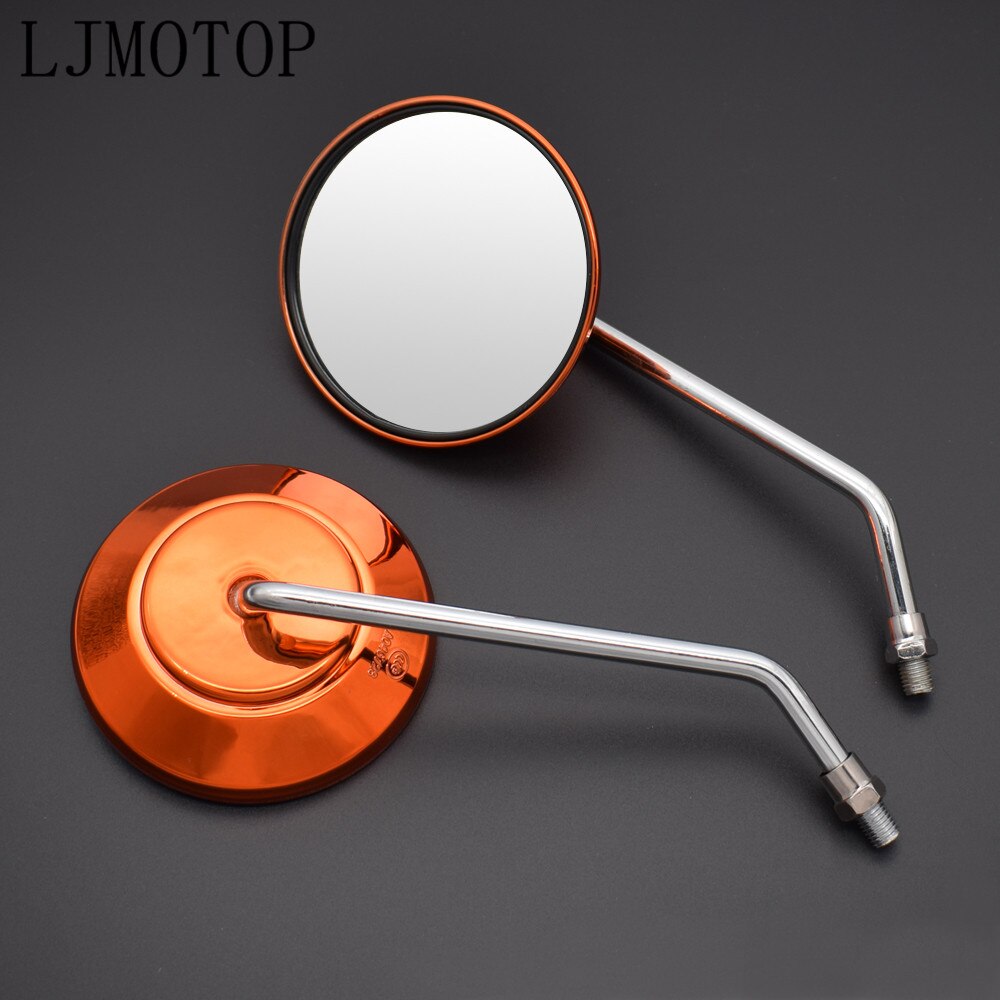 Motorcycle Back View Mirror Electric Bicycle Rearview Mirrors Moped Side Mirror 8mm Round For Kawasaki W800 Cafe KX 65 85