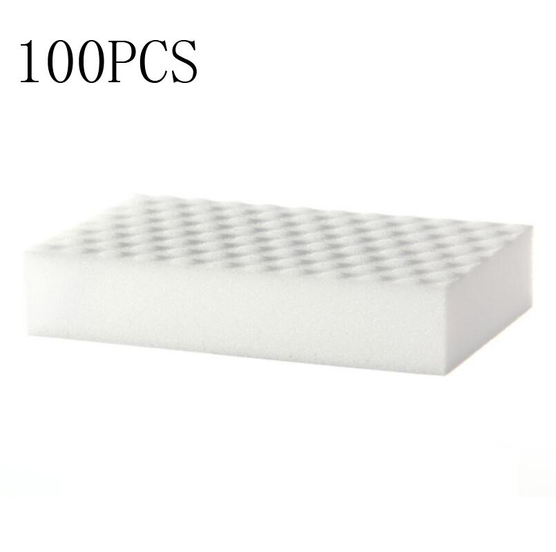 10*7*3cm magic clean melamine eraser,melamine sponge pad cleaner multi-functional kitchen assessoires dish washing sponge eraser: D-100pcs