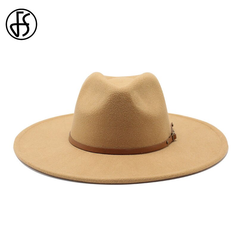 Fs stor imiteret uld fedora hat kvinder mænd filthuer med metal kæde dekor hvid panama trilby cowboy jazz cap chapeau sombrero