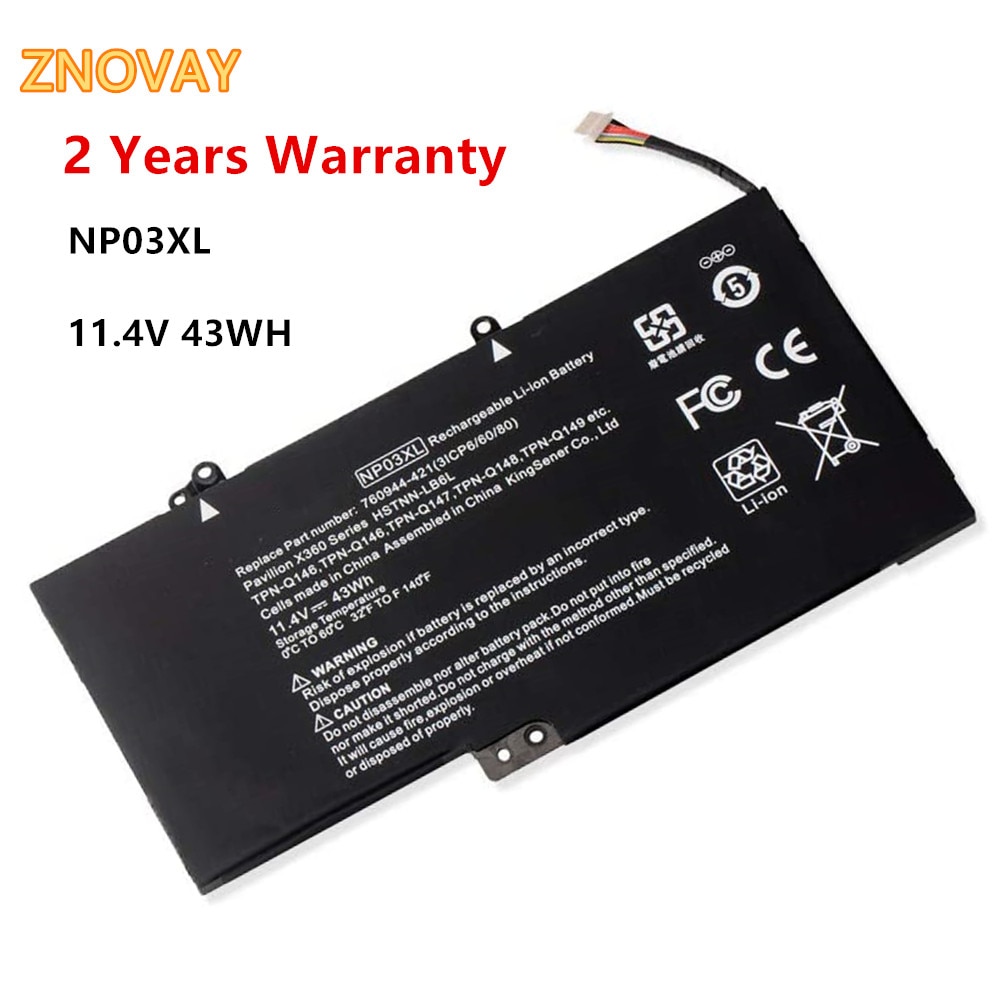 Batería de 11,4 V 43WH HP NP03XL para HP Pavilion X360 13-a010dx 13-b116t HP Envy X360 15-u010dx 15-u111dx