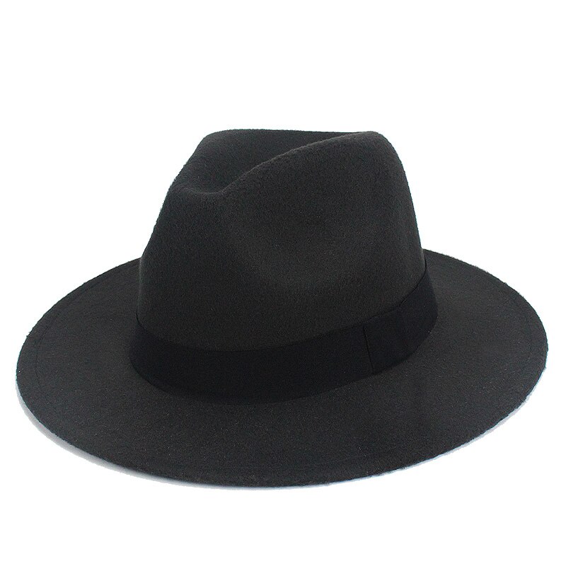 Musta jazz fedoras naisille vintage leveä lieri fedora hattu floppy cloche miehet gangsteri hattu chapeu rento kiinteä vaaleanpunainen punainen luut