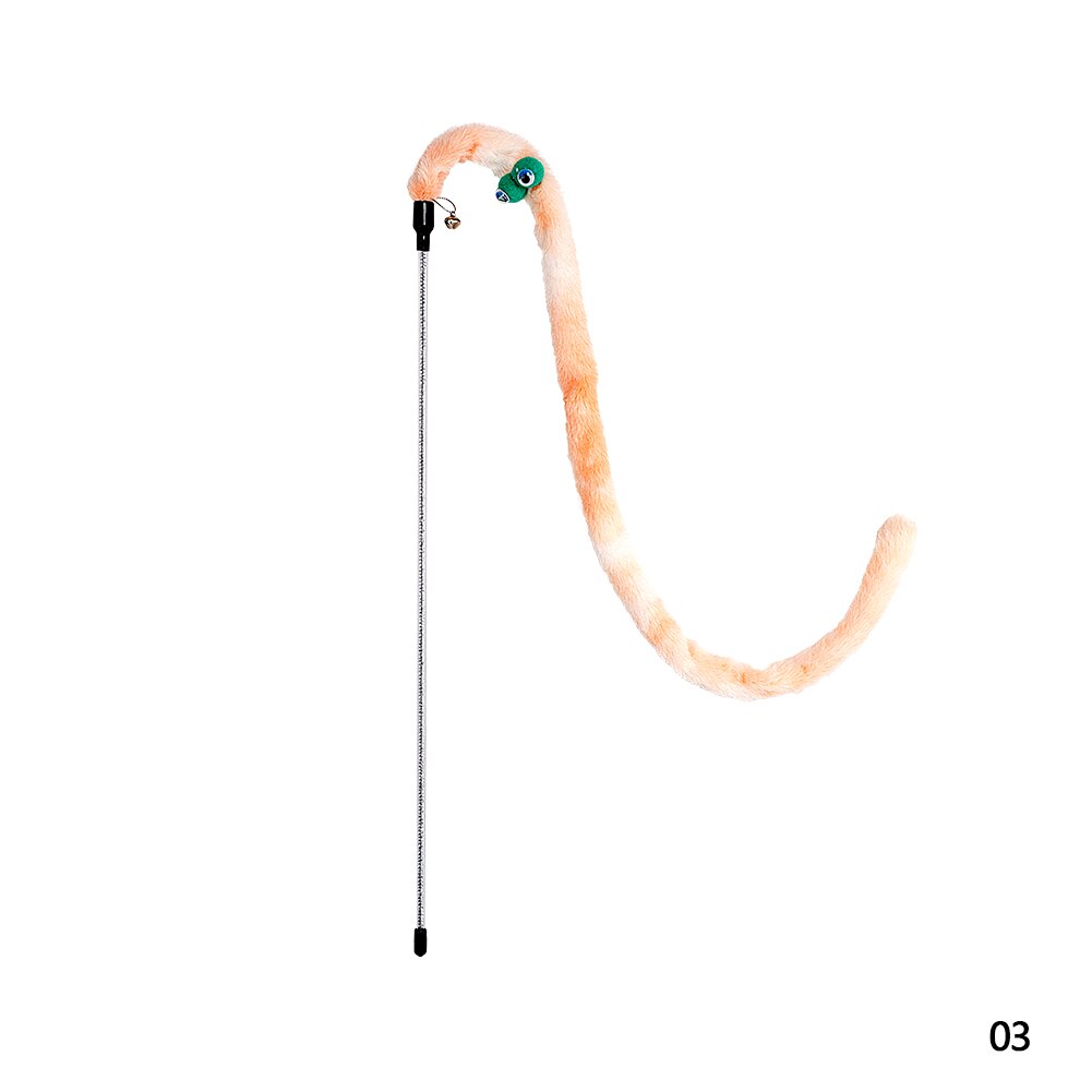 Baguette à taquiner pour chat, jouet interactif pour animal de compagnie, peluche drôle colorée, plumes de chenille, accessoires mignons pour chatons: 03