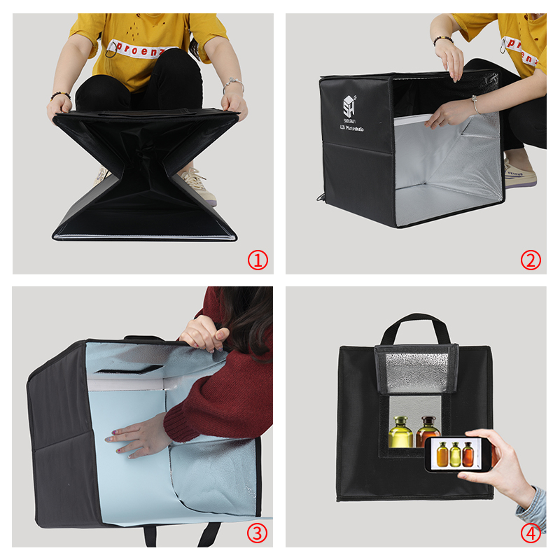 Fotografie Tisch Schießen Kasten Sanft Boxen Tragbare Faltbare Dimmbare Zelte Bausatz Foto Licht Studio Mit 5Stck Hintergrund Bord