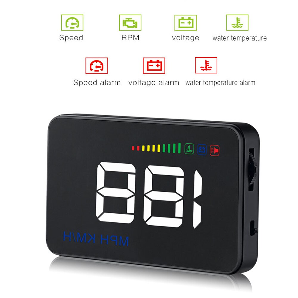 3.5 HUD OBD obd2 hud Car Alarm System Auto Speed Projector Digital Display Water Temperature Gauge Security Better Than TPMS