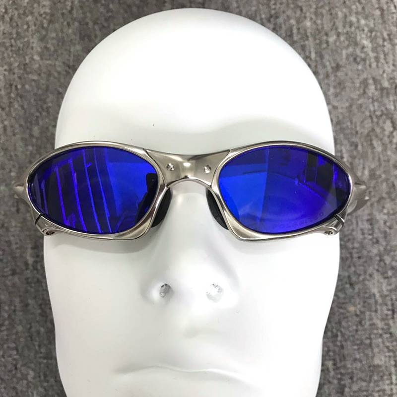 MTB Man Polarized Sunglasses Cycling Glasses UV400 Fishing Sunglasses Metal Bicycle Goggles Cycling Eyewear Riding Glasses H8-3: Blue
