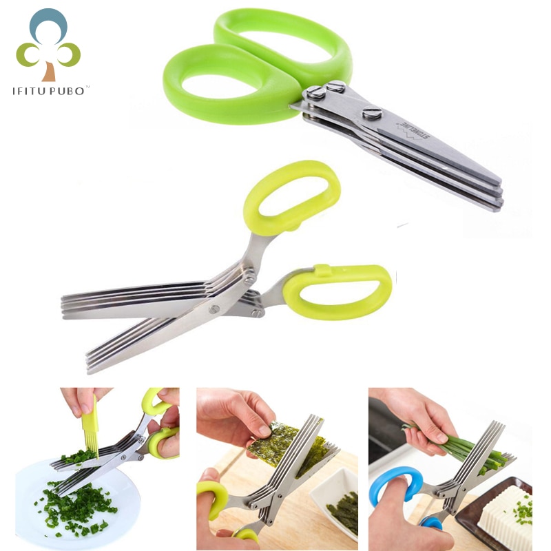 Stainless steel 3 layer 5 layer scissors Multi-purpose home Vegetable tools office paper cutting tools LYQ