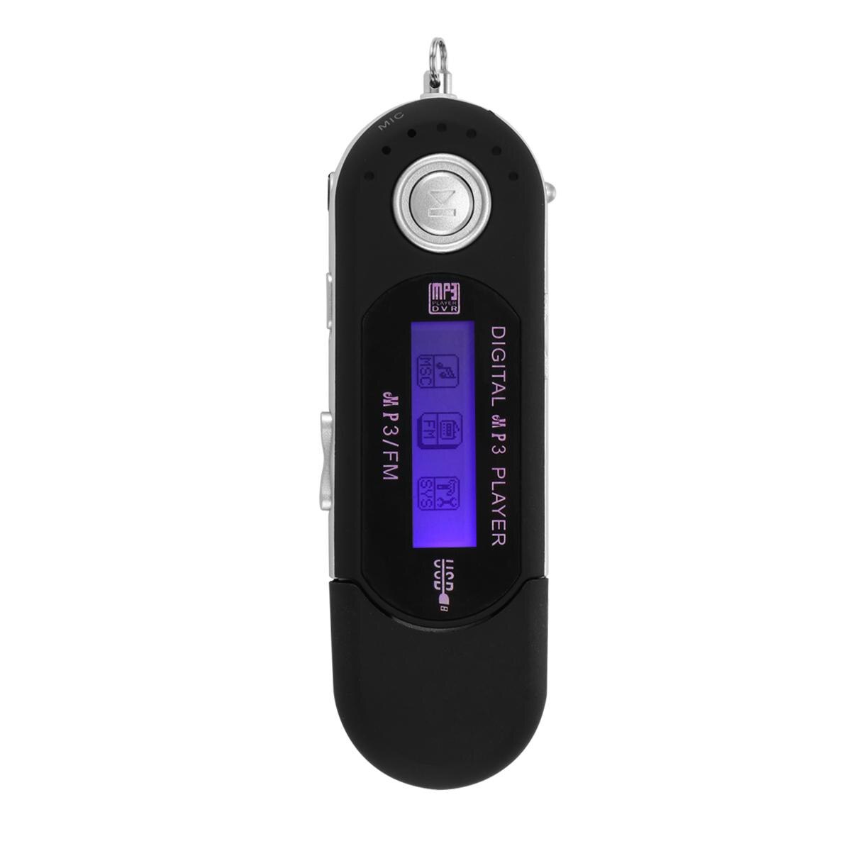 Mini bærbar usb digital  mp3 afspiller fm radio hør musik slank og  mp3 afspiller understøtter 32gb tf kort sd kort & fm radio