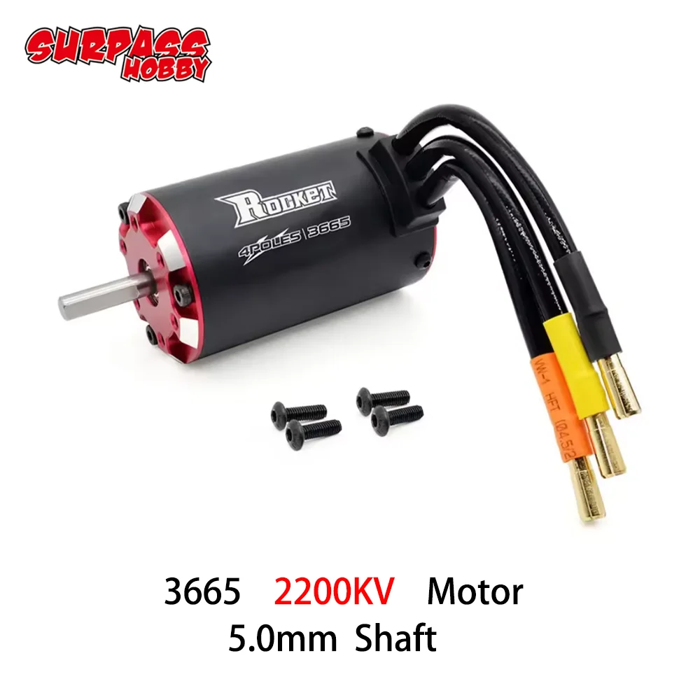 Rocket V2 3650 3660 3665 3670 3674 Motor Supersonische Borstelloze Motor voor 1/8 1/10 RC Auto Afstandsbediening Speelgoed RC Gereedschap: Licht Geel