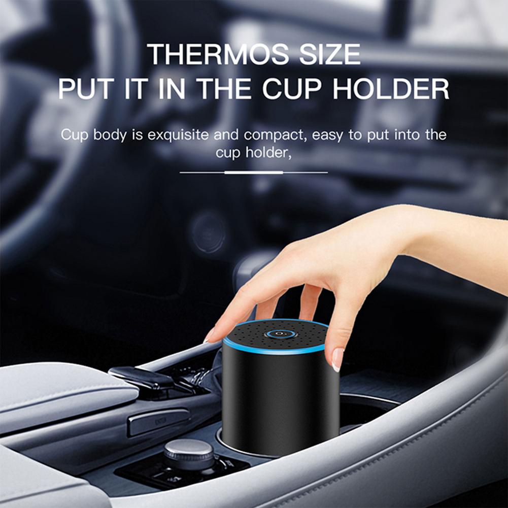 Portable Car Air Purifier Low Noise Lightweight Air Cleaner USB Wireless Deodorant Aromatherapy Humidifier