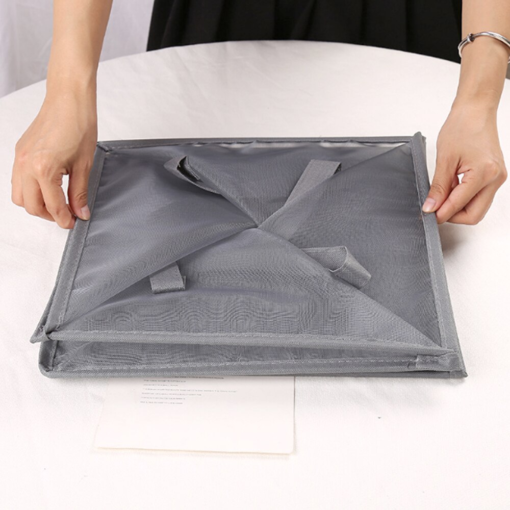 1/2layers Portable Square Mesh Basket Dirty Clothes Toys Storage Bin With Handles Home Organizer Sundries Storage Bucket