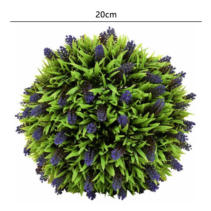 Hanging Topiary Ball Lavender Artificial Garden Flower Plant Decoration Basket 20Cm