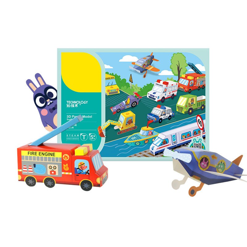 Handgemaakte Speelgoed Voor Kinderen Meisje Puzzel Spel Diy Educatief Speelgoed Transport Origami Snijden Stickers Arts Ambachten Decoratie