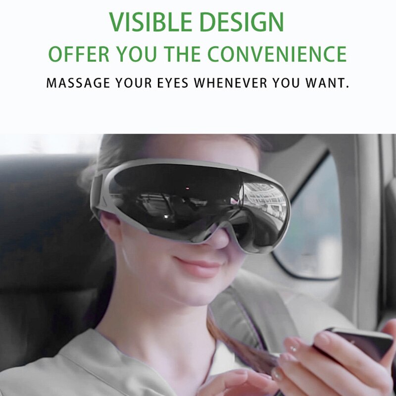 4D Visual Smart Electric Eye Massager Glasses Wireless Air Compression 42℃ Eye Massage Relieve Eye Fatigue Massage