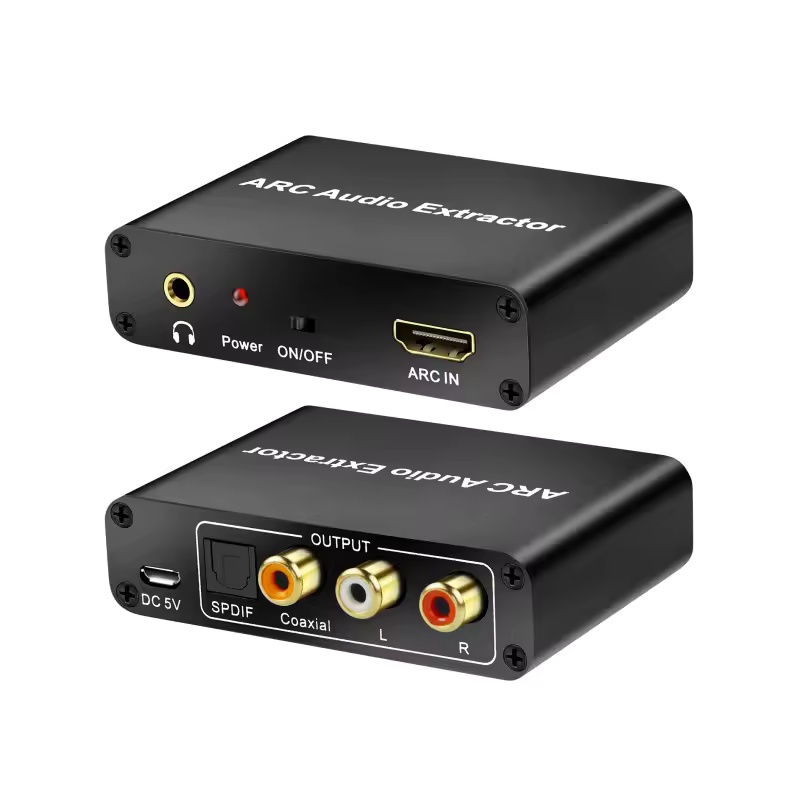 Extractor de Audio HDMI ARC DAC ARC L/R Coaxial SPDIF Jack Extractor convertidor de canal de retorno para fibra RCA 3,5mm auriculares para TV
