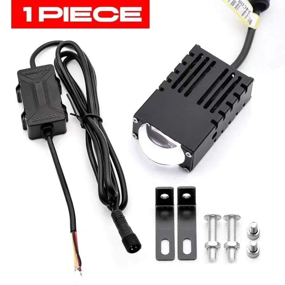Faros antiniebla Led para parachoques, lente de proyector, Mini luz de conducción, luces auxiliares para focos de motocicleta y coche 6500K3000k10V-80V: Azul