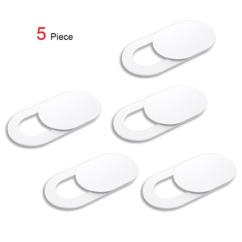Webcam Cover Sluiter Magneet Slider Antispy Camera Cover Voor Ipad Pc Web Iphone Laptop Macbook Tablet Lenzen Privacy Sticker: 5 Piece White