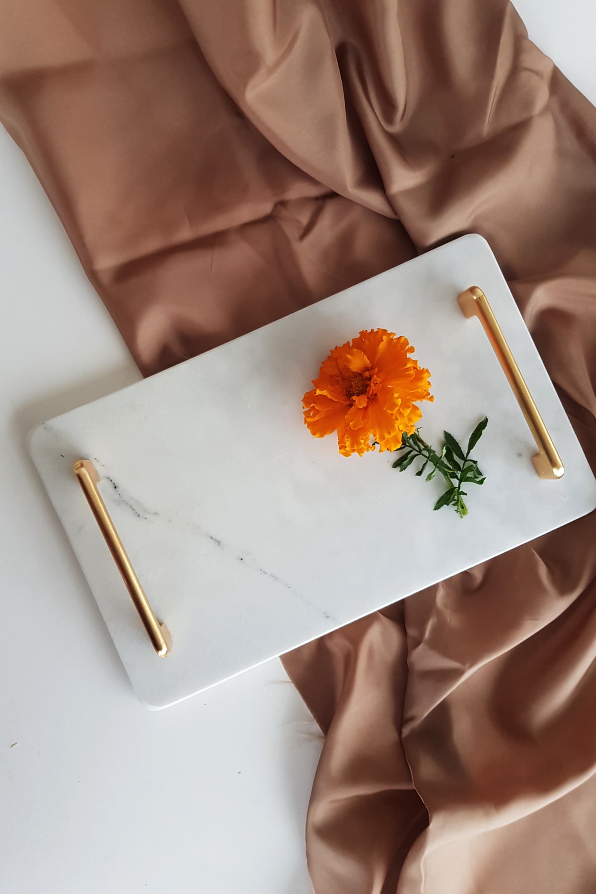 Echt Marmor Tablett Gold Griff Moderne Geeignet Für Lebensmittel Tee Kaffee Handgemachte Türkisch Gemacht