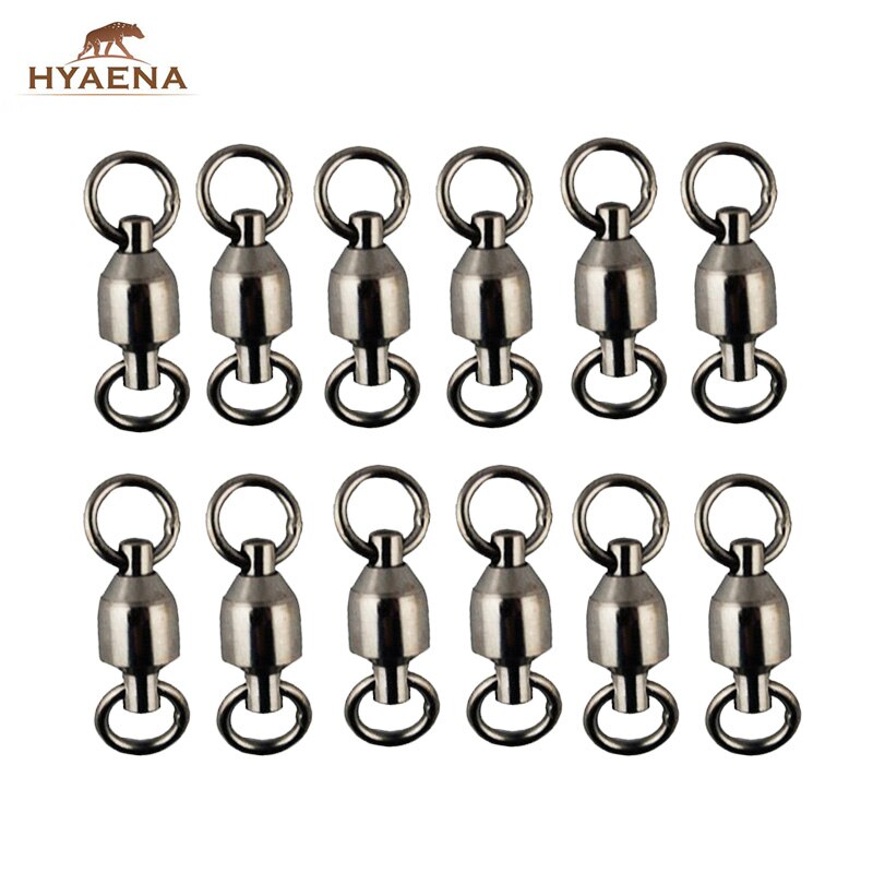 Hyaena 50 Pcs Kogellager Vissen Swivel/Solid Ring Messing/Nickle Zee Vissen Wartels Connector Size1 #-8 #