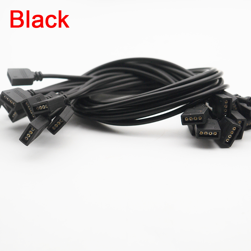 1pcs 30CM 1M 2M 3M 5M 10M long 4 PIN RGB LED Strip Extension Cable Connector cord Wire with 4pin connection for RGB Lights Tape: Black / 30 CM  long