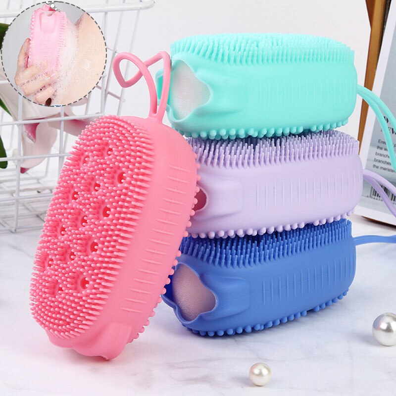 Cepillo de baño de burbujas de silicona, , doble cara, masaje, cuero cabelludo, cepillo para masajes de baño, limpieza de la piel, cepillos para ducha,