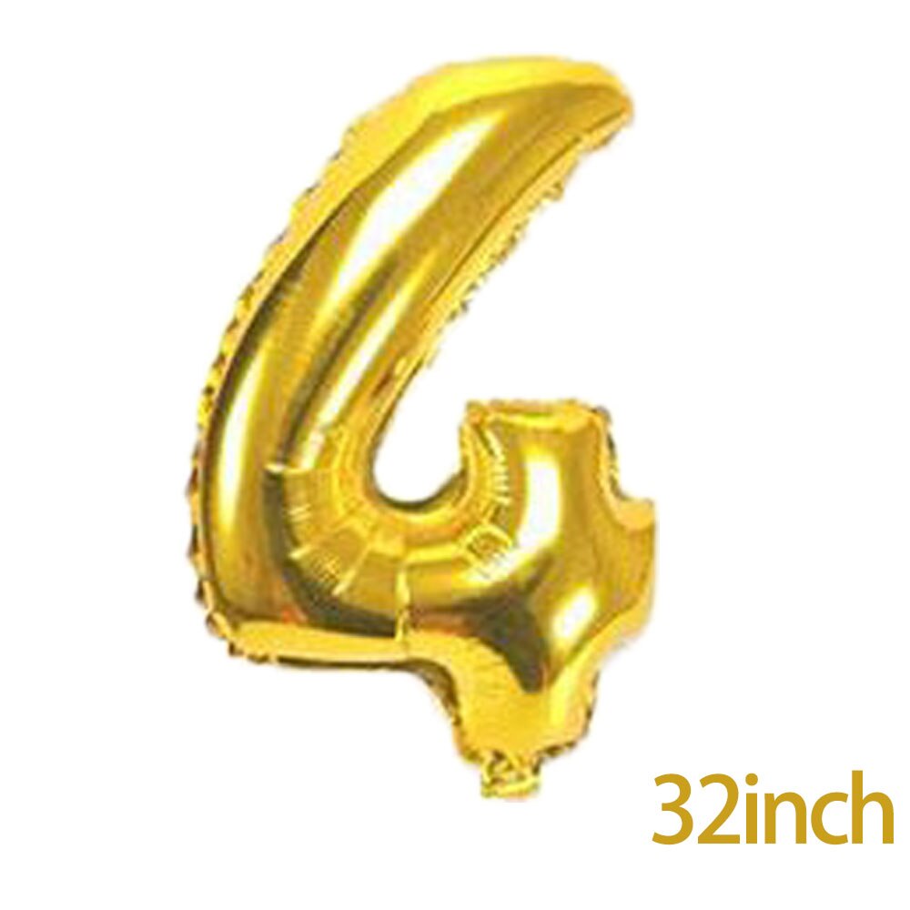 Anzahl ballons 32 zoll Baby Dusche Helium Folien ballon Gold Silber Rosa verrotten Blau Ziffer Globos Geburtstag Party Hochzeit ballon: Digital Ballon4