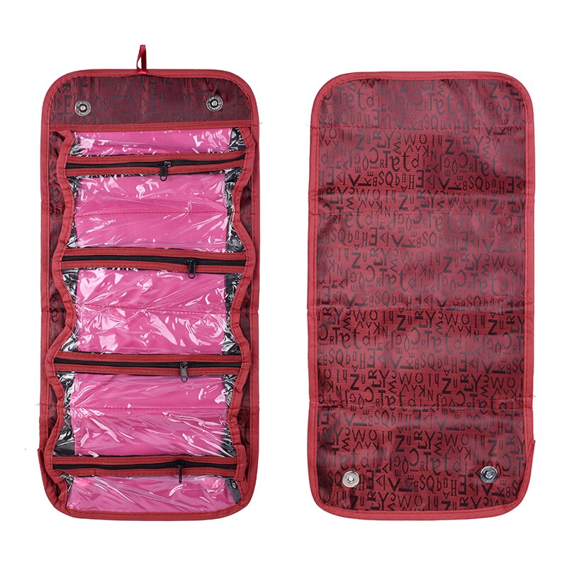 Draagbare Reizen Opvouwbare Cosmetische Tas Grote Capaciteit Organisator Wassen Toilettassen Roll-Up Make-Up Case Met Opknoping Haak