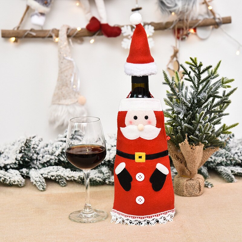 Christmas Wine Bottle Cover Merry Christmas Decor For Home Table Christmas Ornament Year Home Decro Wine Bottle Wrap: 1