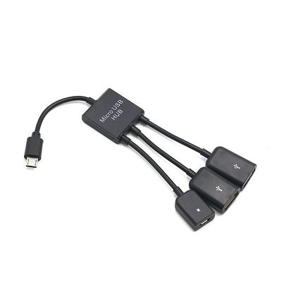 3 in1 Multi-functie Dual Micro USB Host OTG Hub Adapter Kabel Man-vrouw Dual Micro USB 2.0 host OTG Hub Adapter Kabel